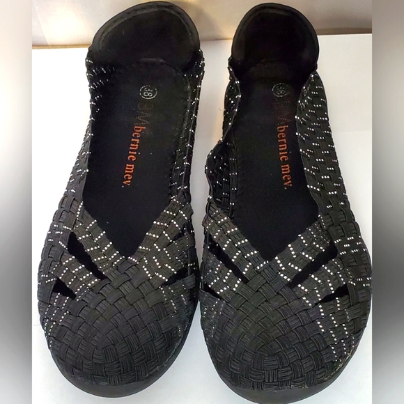 Bernie Mev Shoes - Bernie Mev Black and Silver Flat Size 38